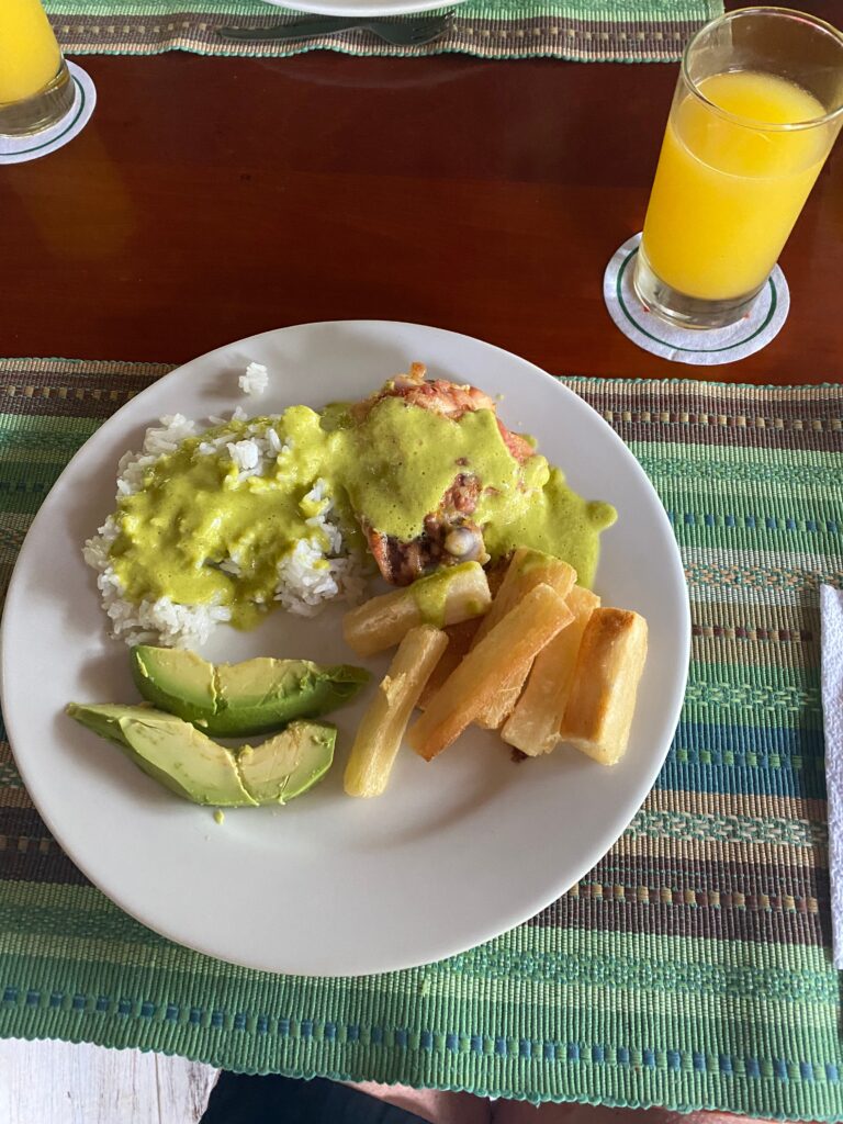 One of the meals at the lodge