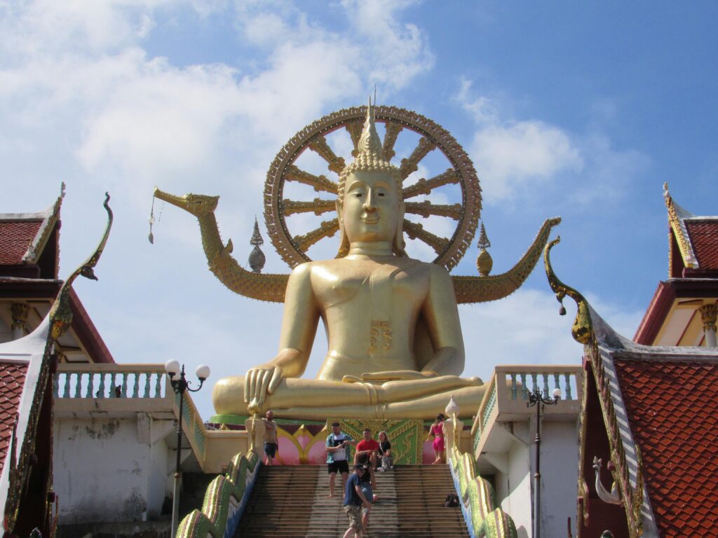 Giant golden buddha in Koi Samui Thailand